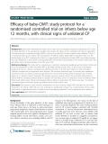 Efficacy of baby-CIMT: Study protocol for a randomised controlled trial on infants below age 12 months, with clinical signs of unilateral CP