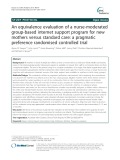 An equivalence evaluation of a nurse-moderated group-based internet support program for new mothers versus standard care: A pragmatic preference randomised controlled trial