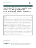 Household and family factors related to weight status in first through third graders: A cross-sectional study in Eastern Massachusetts