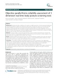 Objective parallel-forms reliability assessment of 3 dimension real time body posture screening tests