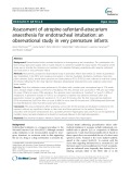 Assessment of atropine-sufentanil-atracurium anaesthesia for endotracheal intubation: An observational study in very premature infants