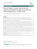 Effect of tobacco smoke exposure during pregnancy and preschool age on growth from birth to adolescence: A cohort study