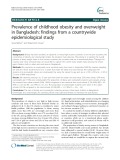 Prevalence of childhood obesity and overweight in Bangladesh: Findings from a countrywide epidemiological study