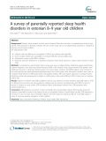A survey of parentally reported sleep health disorders in estonian 8–9 year old children