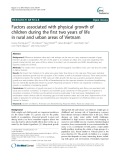 Factors associated with physical growth of children during the first two years of life in rural and urban areas of Vietnam