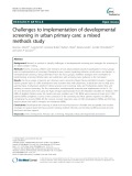 Challenges to implementation of developmental screening in urban primary care: A mixed methods study