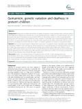 Gentamicin, genetic variation and deafness in preterm children
