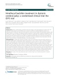 Intrathecal baclofen treatment in dystonic cerebral palsy: A randomized clinical trial: The IDYS trial