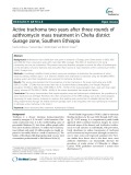 Active trachoma two years after three rounds of azithromycin mass treatment in Cheha district Gurage zone, Southern Ethiopia