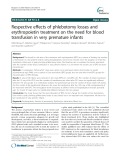 Respective effects of phlebotomy losses and erythropoietin treatment on the need for blood transfusion in very premature infants