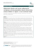Abdominal obesity and serum adiponectin complexes among population-based elementary school children in Japan: A cross-sectional study