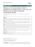 Efficiency of red cell distribution width in identification of children aged 1-3 years with iron deficiency anemia against traditional hematological markers