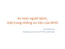 Bài giảng An toàn người bệnh, một trong những ưu tiên của WHO