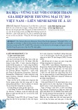 Bà Rịa - Vũng Tàu với cơ hội tham gia Hiệp định Thương mại Tự do Việt Nam – Liên minh kinh tế Á Âu