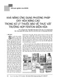 Khả năng ứng dụng phương pháp oxy hóa nâng cao trong xử lý thuốc bảo vệ thực vật trường hợp fenton điện hóa