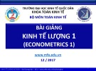 Bài giảng Kinh tế lượng 1: Bài mở đầu - Bùi Dương Hải (2017)