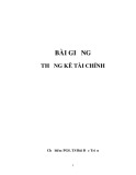 Bài giảng Thống kê tài chính - PGS.TS. Bùi Đức Triệu