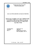 Đề tài nghiên cứu khoa học cấp trường: Bước đầu nghiên cứu quy trình nuôi nấm đông trùng hạ thảo (Cordyceps militaris) có nguồn gốc từ Nhật Bản tại Trà Vinh