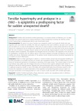 Tonsillar hypertrophy and prolapse in a child – is epiglottitis a predisposing factor for sudden unexpected death