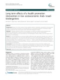 Long term effects of a health promotion intervention in low socioeconomic Arab- Israeli kindergartens