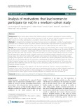 Analysis of motivations that lead women to participate (or not) in a newborn cohort study