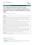 The relationship between physical activity, physical fitness and overweight in adolescents: A systematic review of studies published in or after 2000