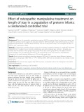 Effect of osteopathic manipulative treatment on length of stay in a population of preterm infants: A randomized controlled trial