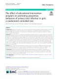 The effect of educational intervention program on promoting preventive behaviors of urinary tract infection in girls: A randomized controlled trial