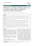 Deficiencies in culturally competent asthma care for ethnic minority children: A qualitative assessment among care providers
