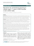 Risk factors for unintentional poisoning in children aged 1–3 years in NSW Australia: A case–control study