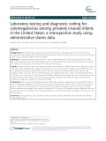 Laboratory testing and diagnostic coding for cytomegalovirus among privately insured infants in the United States: A retrospective study using administrative claims data