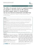 The effect of neonatal vitamin A supplementation on growth in the first year of life among low-birth-weight infants in Guinea-Bissau: Two by two factorial randomised controlled trial