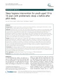 Sleep hygiene intervention for youth aged 10 to 18 years with problematic sleep: A before-after pilot study