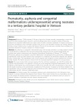 Prematurity, asphyxia and congenital malformations underrepresented among neonates in a tertiary pediatric hospital in Vietnam