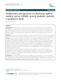 Pediatrician’s perspectives on discharge against medical advice (DAMA) among pediatric patients: A qualitative study