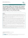 Discriminative ability of the generic and conditionspecific Child-Oral Impacts on Daily Performances (Child-OIDP) by the Limpopo-Arusha School Health (LASH) Project: A cross-sectional study