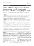 Vitamin D deficiency in girls from South Brazil: A cross-sectional study on prevalence and association with vitamin D receptor gene variants