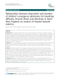 Relationships between deprivation and duration of children’s emergency admissions for breathing difficulty, feverish illness and diarrhoea in North West England: An analysis of hospital episode statistics