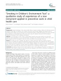 “Smoking in Children’s Environment Test”: A qualitative study of experiences of a new instrument applied in preventive work in child health care