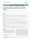 A survey of Autism knowledge and attitudes among the healthcare professionals in Lahore, Pakistan