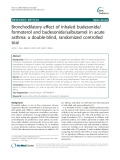 Bronchodilatory effect of inhaled budesonide/ formoterol and budesonide/salbutamol in acute asthma: A double-blind, randomized controlled trial