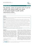 The dynamic system of parental work of care for children with special health care needs: A conceptual model to guide quality improvement efforts