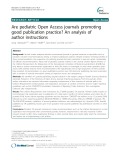 Are pediatric Open Access journals promoting good publication practice? An analysis of author instructions