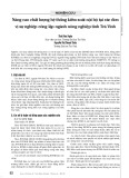 Nâng cao chất lượng hệ thống kiểm soát nội bộ tại các đơn vị sự nghiệp công lập ngành nông nghiệp tỉnh Trà Vinh