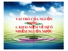 Bài giảng Vai trò của nguồn nước