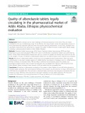 Quality of albendazole tablets legally circulating in the pharmaceutical market of Addis Ababa, Ethiopia: Physicochemical evaluation