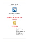 Tiểu luận ngành Quản trị marketing: Nghiên cứu marketing Sabeco