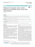 Deflazacort: Therapeutic index, relative potency and equivalent doses versus other corticosteroids