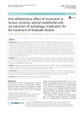 Anti-inflammatory effect of resveratrol in human coronary arterial endothelial cells via induction of autophagy: Implication for the treatment of Kawasaki disease