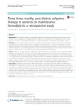 Three-times-weekly, post-dialysis cefepime therapy in patients on maintenance hemodialysis: A retrospective study